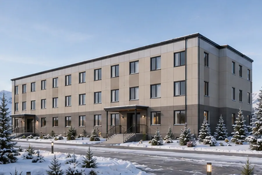 Визуализация вахтового общежития на каркасе ЛСТК